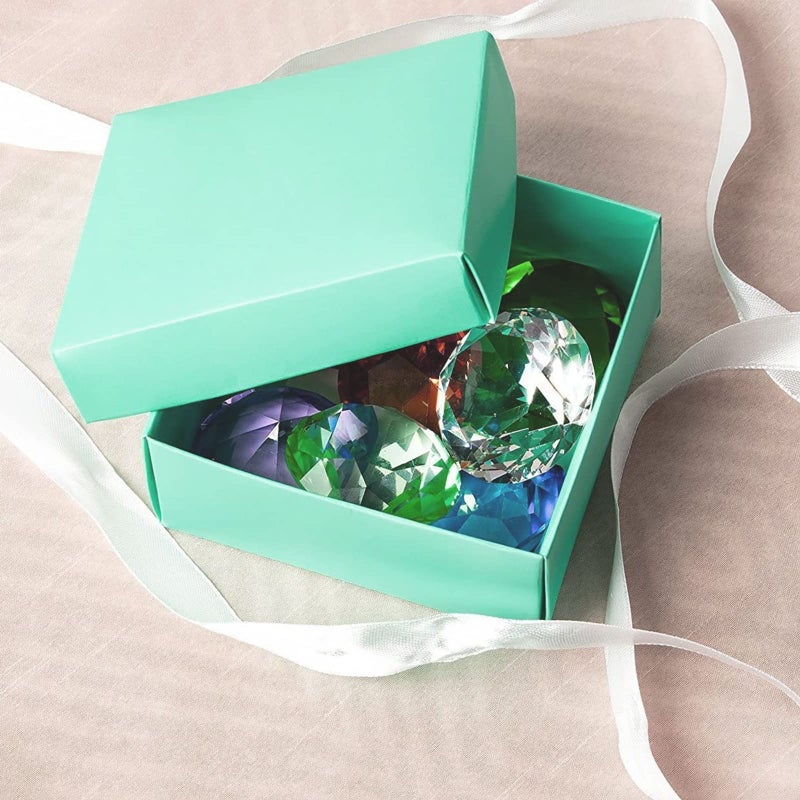 BLUE PANDA Mini Jewelry Gift Boxes - 3.74 x 3.74 x 1.65 In, 24-Pack, Teal with Lids & Ribbons - Bridal Shower Favor Boxes for Wedding & Baby Shower Favors - Image 3